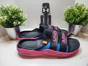 Under Armour UA Unisex Alpha SL Slide Sandalen Carnival Pack 🔵⚫ Größe 16 - Neu mit Etikett - Bild 1 von 11
