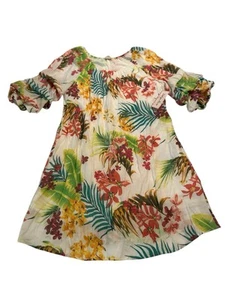 Indigo Rose Plus Size 2X Tropical Tiered Sleeve Dress Or Long Blouse  - Picture 1 of 7