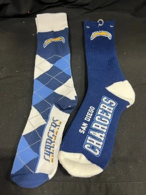 San Diego Chargers Men's Crew Socks Large Most 2 Pairs - Image 1 of 2