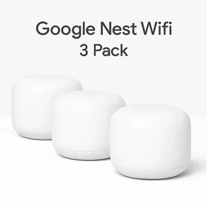 Google Nest WiFi Mesh Router 3 Pack GA00823-AU 1 Base Unit and 2 Wifi Points - Bild 1 von 6