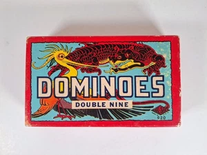 Vintage Double Nine Dragon Dominoes Complete in Good Condition  - Picture 1 of 8
