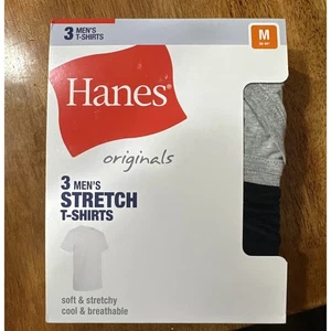 Hanes Herren T-Shirts Stretch schwarz & grau, 3er Pack, Größe M, neu - Bild 1 von 5