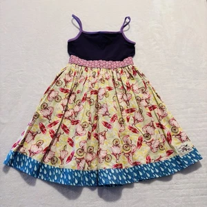 K Pea Kids Fly Too Girls Size 10 Tank Twirl Dress Fairies Bikes Rain Theme USA - Picture 1 of 9
