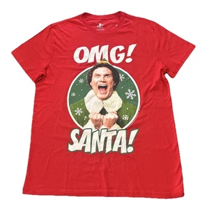 New Elf T Shirt XL Red Jumbo Graphic Christmas Seasonal Holiday Party Dinner - Picture 1 of 11