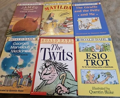 Roald Dahl Lot of 6 Softcover Paperback Matilda James & the Giant Peach Puffin  Foto 1 de 4