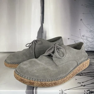 Birkenstock Mens 13 Gary Gray Suede Lace Up Oxford Derby Shoes 46 Portugal - Picture 1 of 14