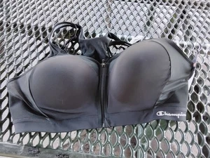 Champion Women's Motion Control Zip Front Sports Bra B1525 Size 42DD Black - Picture 1 of 10