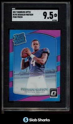 Panini Donruss Optic #195 Deshaun Watson 2017 rosa clasificación RC novato SGC 9,5 Foto 1 de 4