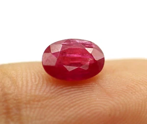 6 X 5 MM Loose Natural Certified Ruby 0.88 Ct Oval Cut Mozambique Mined Gemstone - Picture 1 of 22