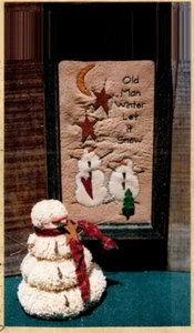 Old Man Winter Snowman Wall Quilt Figure Craft Sewing Pattern Folk Art Primitive - Picture 1 of 2