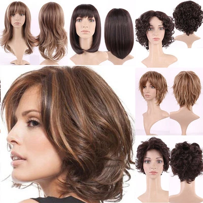 Горячая Распродажа синтетический короткий полный парик термостойкий кудрявый женщины дыхание парики челка - Изображение 1 из 4