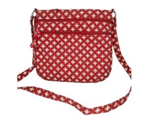 Mini Concerto Vera Bradley Tripla Cerniera Hipster Rosso Bianco Collegiata Nuovo con etichette - Foto 1 di 4