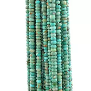 Natural Genuine Turquoise Smooth Rondelle Beads Size 3x5mm 13'' Strand - Picture 1 of 6