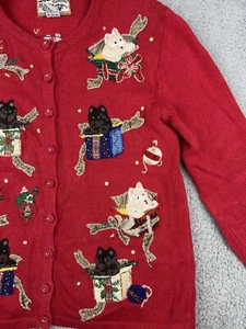 Vintage Ugly Christmas Sweater Small Dogs Puppies Gifts Heirloom Collectibles - Picture 1 of 14