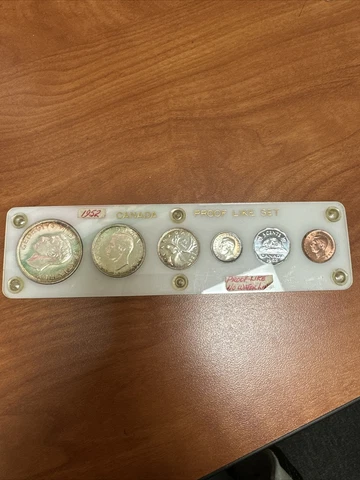RARE 1952 CANADA SILVER COIN SET IN Original Mint Lucid Plastic Holder Cover