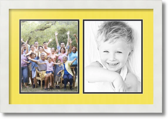 ArtToFrames Collage Mat Picture Photo Frame 2 8x10" Openings in Satin White 36 - Image 1 of 1