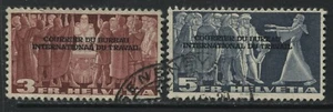 Switzerland 3 & 5 francs overprinted Bureau International de Travail used - Bild 1 von 1