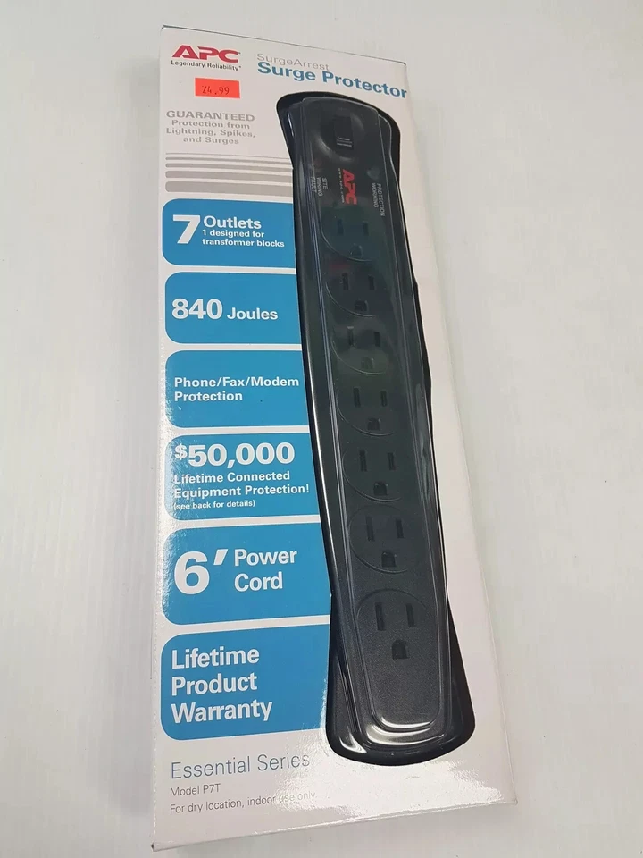 APC 7-Outlet 840 Joules Surge Arrest Surge Protector Model P7T - New - Image 1 of 1
