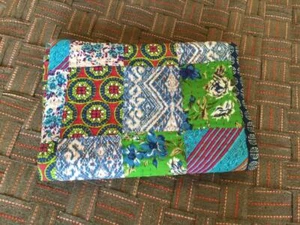 Indische Handarbeit Quilt Patchwo Kantha Tagesdecke Überwurf Baumwolle Decke Gudari Twin. - Bild 1 von 4