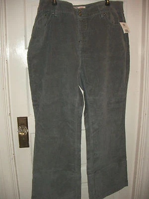 Womans Faded Glory Gray Grey Corduroy Pants with STRETCH Size 24 NEW - Image 1 of 3