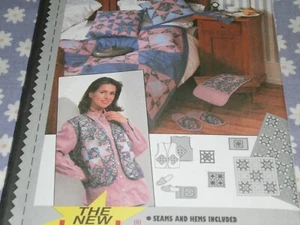BURDA 3686 MISSES PATCHWORK OHIO STAR VEST SLIPPERS PILLOW BAG PATTERN-UNCUT - Picture 1 of 3