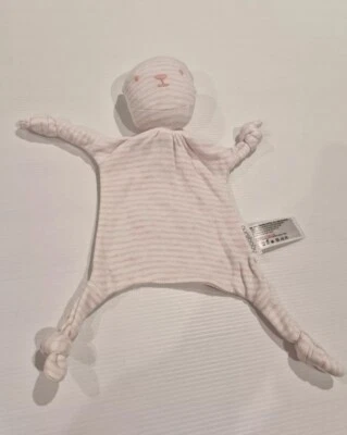 Purebaby Teddy Comforter Blankie Cuddle Blanket Lovey Snuggle Toy Pink White (F1 - image 1 of 4