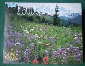 MT RAINIER NATIONAL PARK WA 500 NEW Sealed Parker Bros 1996 Flowers Mountain - Picture 1 of 3