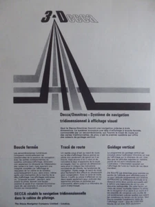 9/1969 PUB DECCA NAVIGATOR OMNITRAC 3-D SYSTEME NAVIGATION ORIGINAL FRENCH AD - Imagen 1 de 1