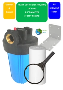 10" x 4.5" Whole House Rain Tank Water Filter System 5Mic Big Blue Steel Bracket - Picture 1 of 1