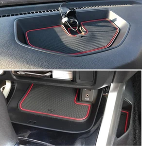 Red Non-slip Inner Gate Slot Mat Cup Pads fits Nissan Navara NP300 D23 2015-2019 - Picture 1 of 10