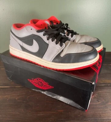 Talla 10,5 m - Air Jordan 1 Low Wolf Gris Infrarrojo - 553558-022 Foto 1 de 4
