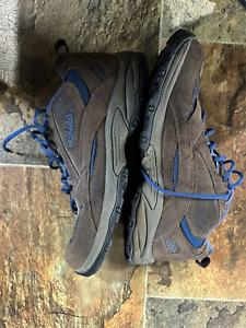 Men's Cabela's Leather Hiking Shoes SZ 10EE Brown Blue Trail VGC Brown Blue