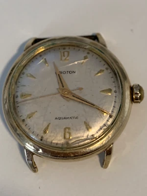 Reloj Pulsera Croton Vintage Aquamatic Lleno de Oro 10k Automático Diseño Temprano J100 Foto 1 de 4