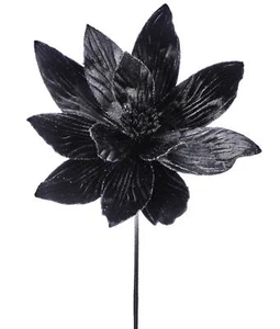 24" Black Velvet Poinsettia/Holiday Decor/Christmas Decorations/Poinsettia Picks - Bild 1 von 1