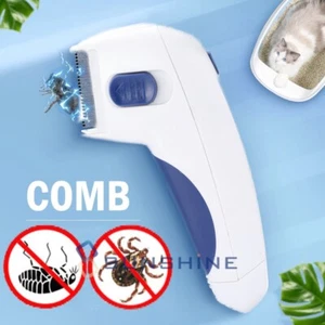 Electric Flea Comb For Pets Dog Cat Cleaning Brush Lice Remover Control ON/OFF - Picture 1 of 12
