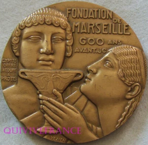 MED13793 - MEDAILLE FONDATION DE MARSEILLE GYPTIS & PROTIS 600 av JC par VEZIEN - Picture 1 of 4