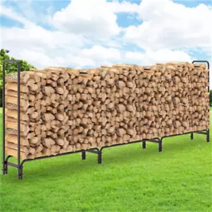 340cm Kaminholzregal Metall Brennholzregal Aussen Stapelhilfe SRM für Brennholz - Bild 1 von 12