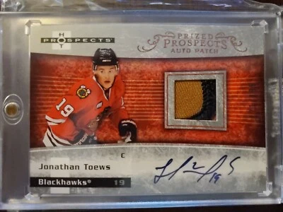 2007 Fleer Hot Prospects Jonathan Toews RC Auto Patch #171/199 - Imagem 1 de 2