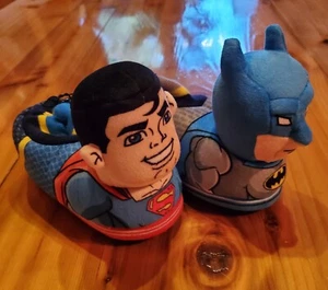 NWT Superman & Batman DC Comics Toddler Slippers Size 11/ 12 - Picture 1 of 5