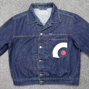 Chaqueta de mezclilla Lambretta para hombre grande azul marino camionero abotonada motociclista - Imagen 1 de 19