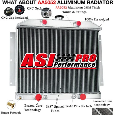 For 1949-1951 Mercury Monterey Flathead Configuration V8 4Row Aluminum Radiator Foto 1 de 4