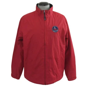 Charles River Windward Jacket Mens L Harbour Microbrew Red Navy Full Zip Coat - Picture 1 of 11