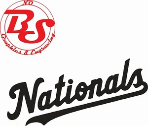 4" 5" 6" WASHINGTON NATIONALS SCRIPT Vinilo Calcomanía Adhesiva MLB Béisbol noBS  - Imagen 1 de 2