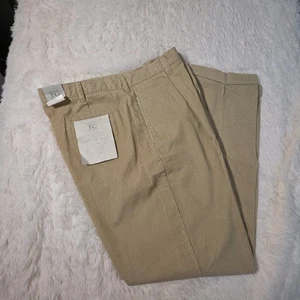 Field Gear Tan Classic Corduroy Pleated Cuffed Relaxed Fit Pants Size 40x34 NWT - Picture 1 of 5