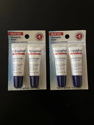 2 pack ~ Aquaphor Lip Repair Immediate Relief For Severely Dry Lips - 4 Tubes - Image 1 of 2