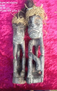 Paire de statues en bois | Très bon état - Picture 1 of 3