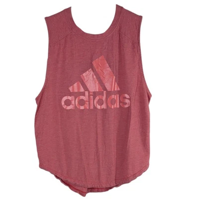 Camiseta regata Adidas feminina rosa média sem mangas treino crossfit urze - Imagem 1 de 4