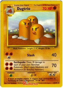 Dugtrio - 19/102  LP - Rare - Unlimited TCG Pokémon - Picture 1 of 1