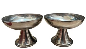 Vintage Casalinghi Gelatiera Tazza Sorbetto Italia Acciaio Inox Set 2 - Foto 1 di 5
