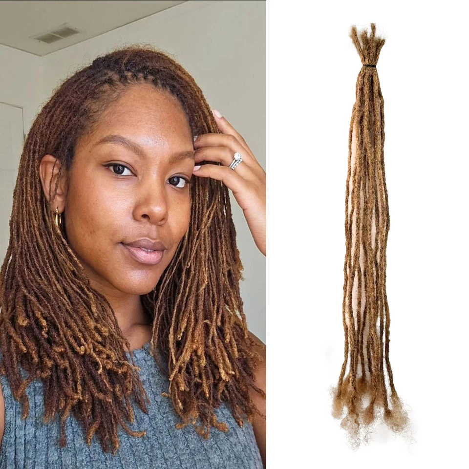Rastas delgadas 8-24" 0,2 cm rastas cabello humano extensiones hermanas locs rastas afro Foto 1 de 4